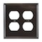 Amerelle Wall Plate, Number of Gangs: 2 gang Stamped Steel, Aged Bronze Finish, Brown 163DDDB - alternate 2